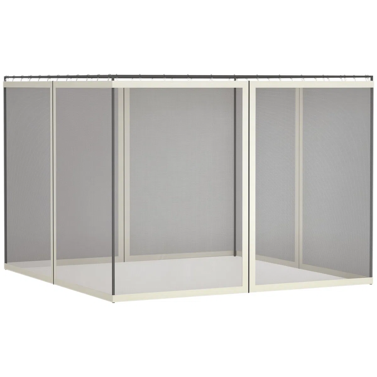 Outsunny Mosquiteras para cenador barnum 3 x 4 m - Set de 4 mosquiteras con Cremallera + Ganchos de fijación - poliéster Nylon