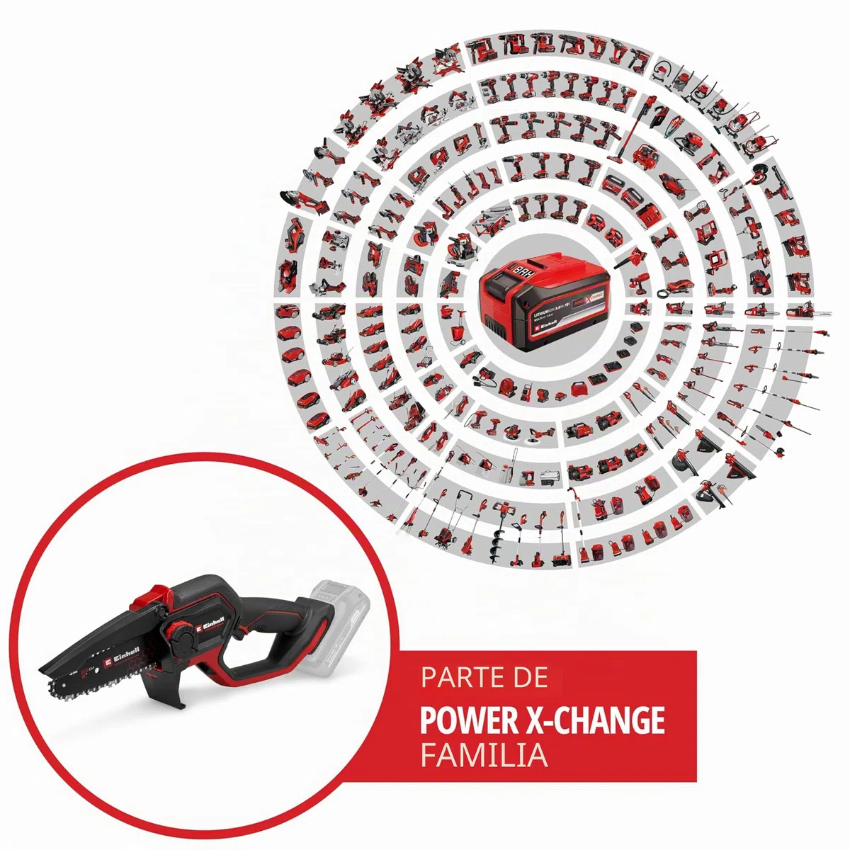 Einhell Professional motosierra de ramas con batería GP-PS 18/20 Li BL-Solo Power X-Change (18V, longitud de corte 15cm, brushless, velocidad de cadena 8m/s, lubricación de cadena autom., sin batería)