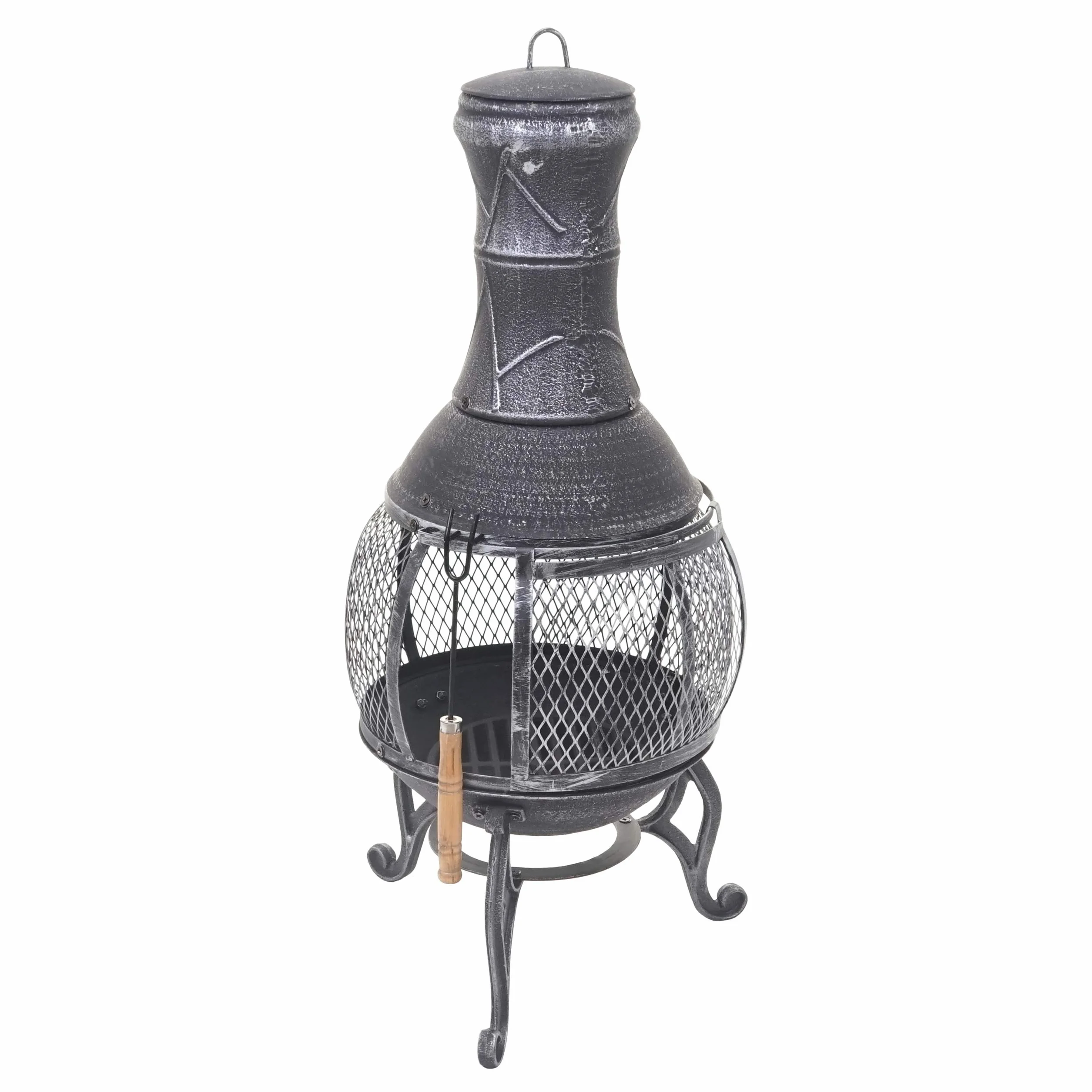 Mendler HWC-F71 - Chimenea de jardín (hierro fundido, 11,7 kg, 91 x 42 x 42 cm)