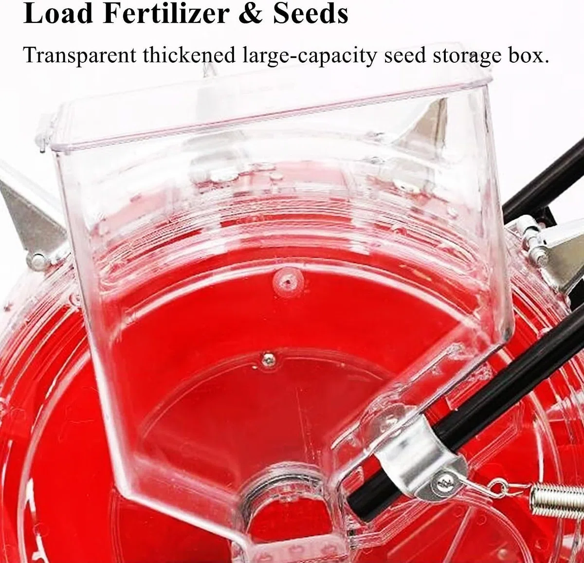 Sembradora de jardín, sembradora Manual, sembradora de Rodillos con Empuje Manual y aplicadora de Fertilizantes, sembradora de hileras Manual, sembradora de maíz(6 Holes)