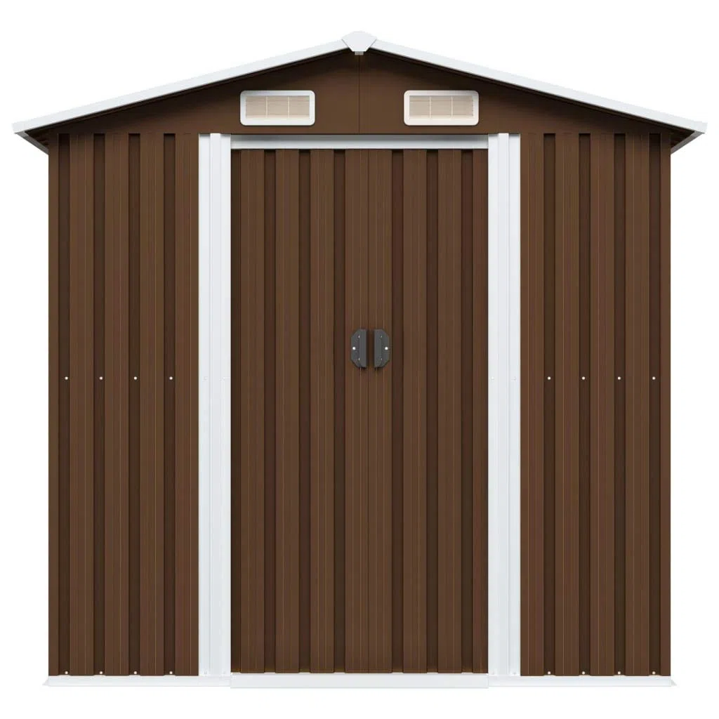 BaraSh Caseta de Almacenamiento jardín Acero marrón 204x132x186 cm Caseta De Jardin Exterior Casa Prefabricada