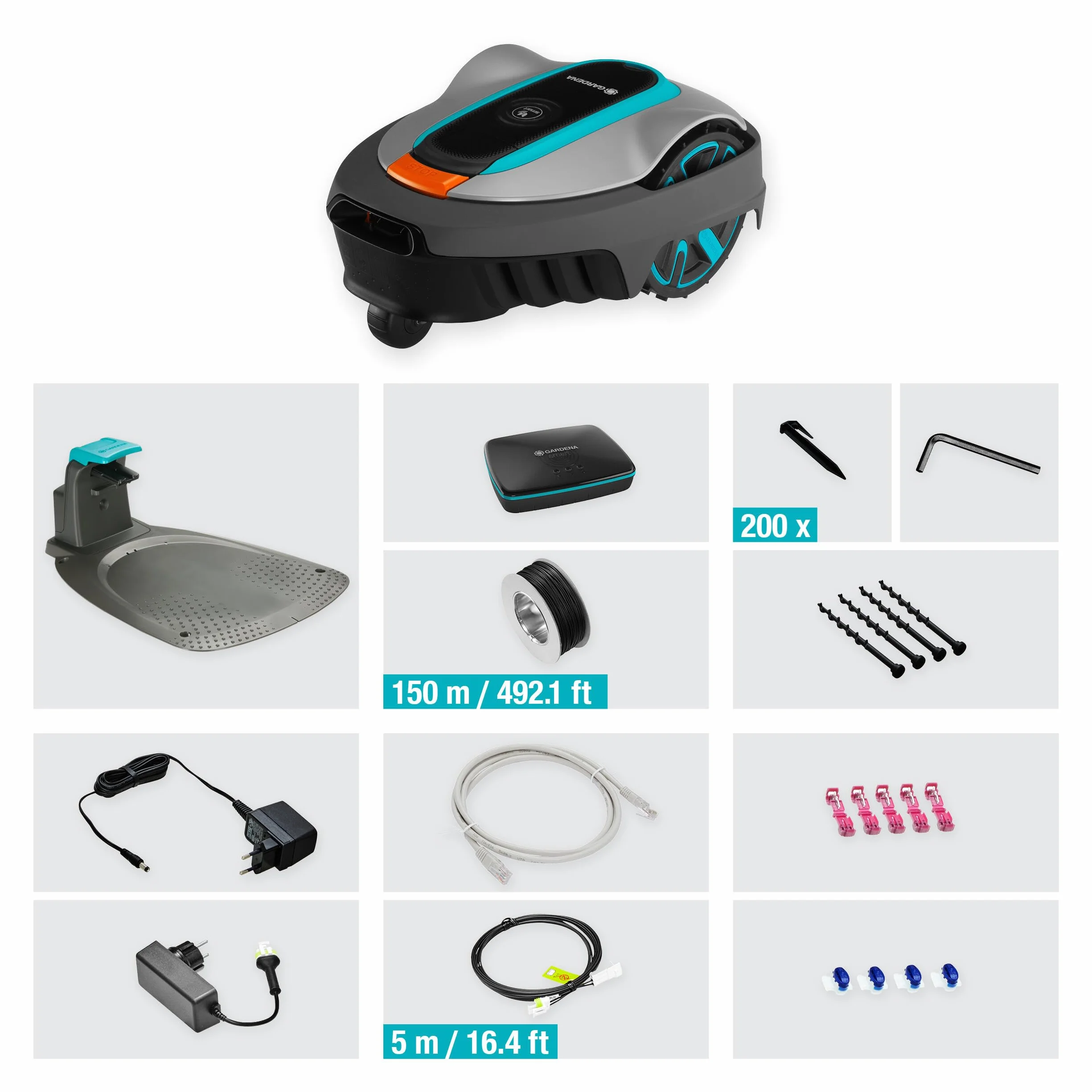 Gardena Robot cortacésped Smart SILENO City 400 m²: tecnología Lona AI, Control con aplicación, SensorControl, para Pendientes máx. 35 por ciento, Easy Passage, versión ES (19605-74)