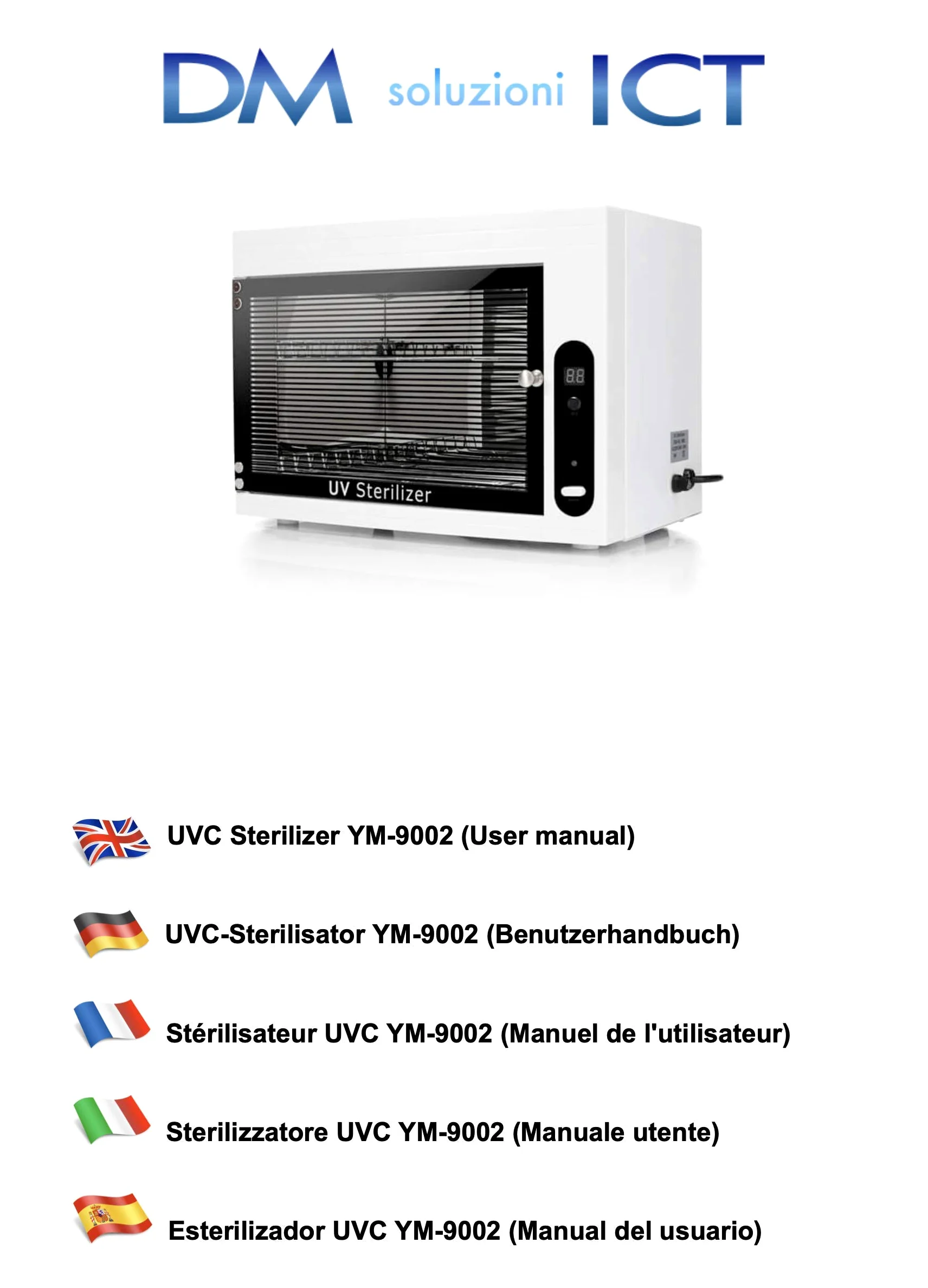 Esterilizador UV profesional UV y ozono, lámpara UV-C + O3, dos estantes, gran capacidad (9 litros), certificado CE