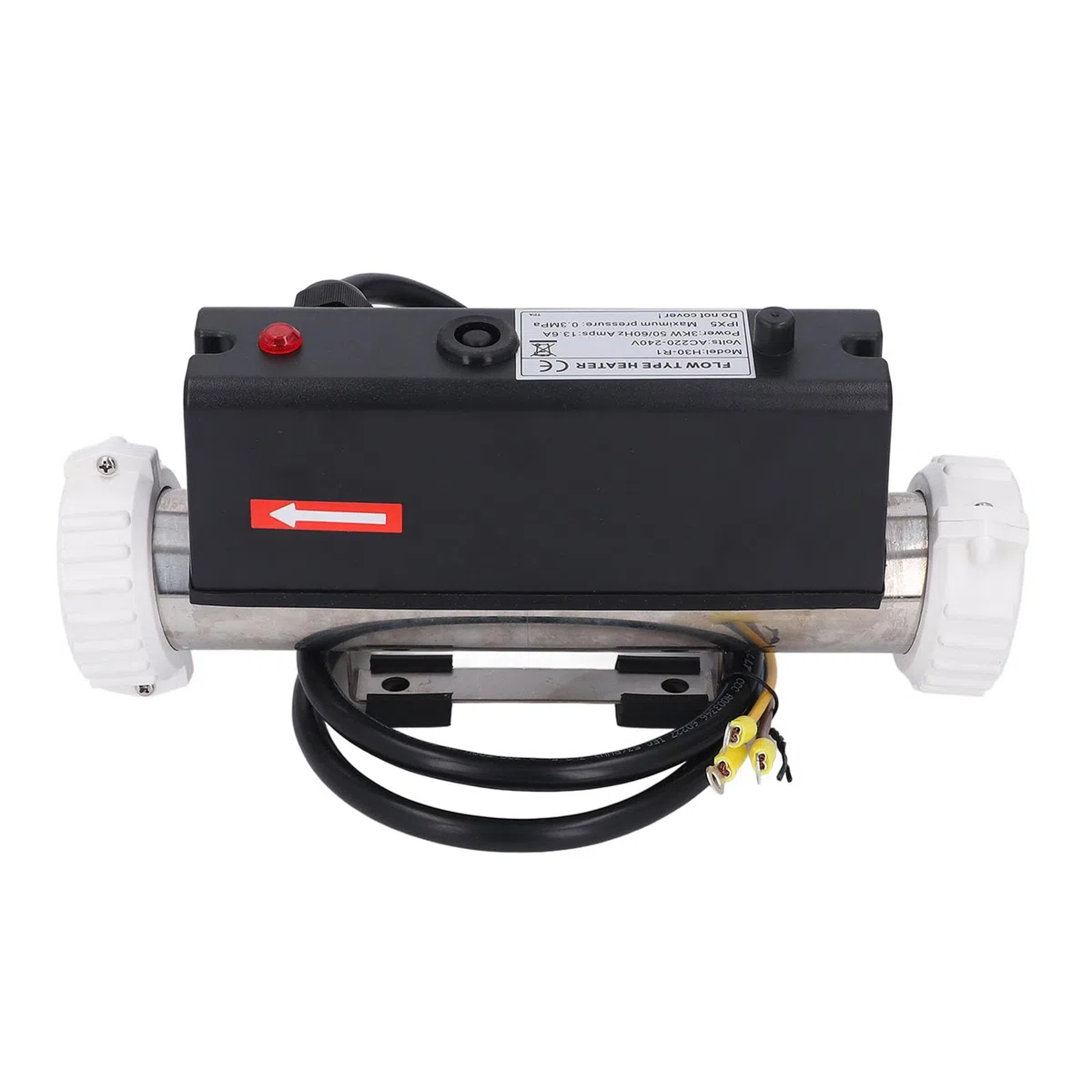 Fockety Calentador de Piscina, Calentador de Agua eléctrico de Alta Temperatura para Piscinas, termostato para bañera de hidromasaje con Conector de 1,5 Pulgadas (3KW)
