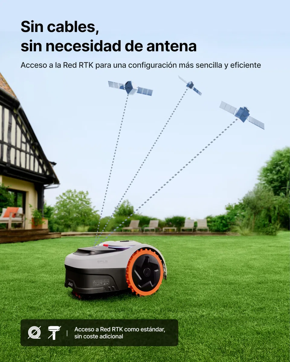 Segway Navimow i205 AWD con Garage S Kit, Robot Cortacésped sin Cable Perimetral, Tracción Integral para Pendientes del 45%, EFLS NRTK+Vision, Rec. 500 m², no se Requiere Antena (Envío por Separado)