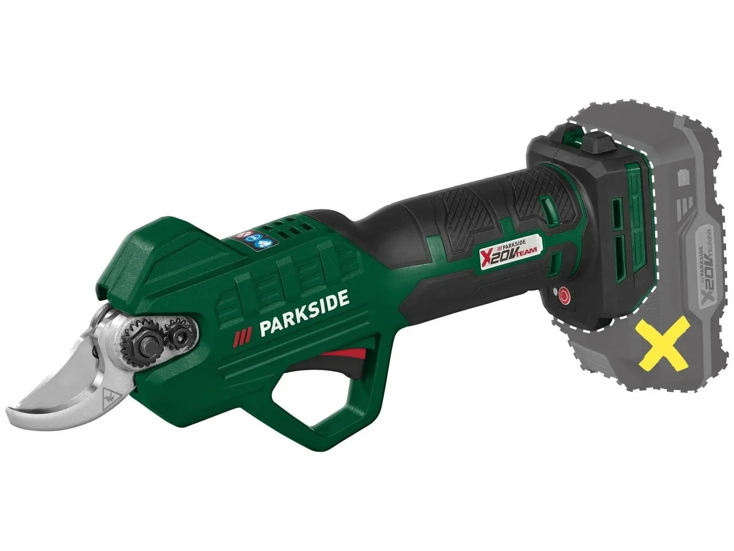 PARKSIDE PAAS 20-Li Tijeras de podar inalámbricas sin batería/cargador, compatibles con todos los dispositivos del equipo X20V