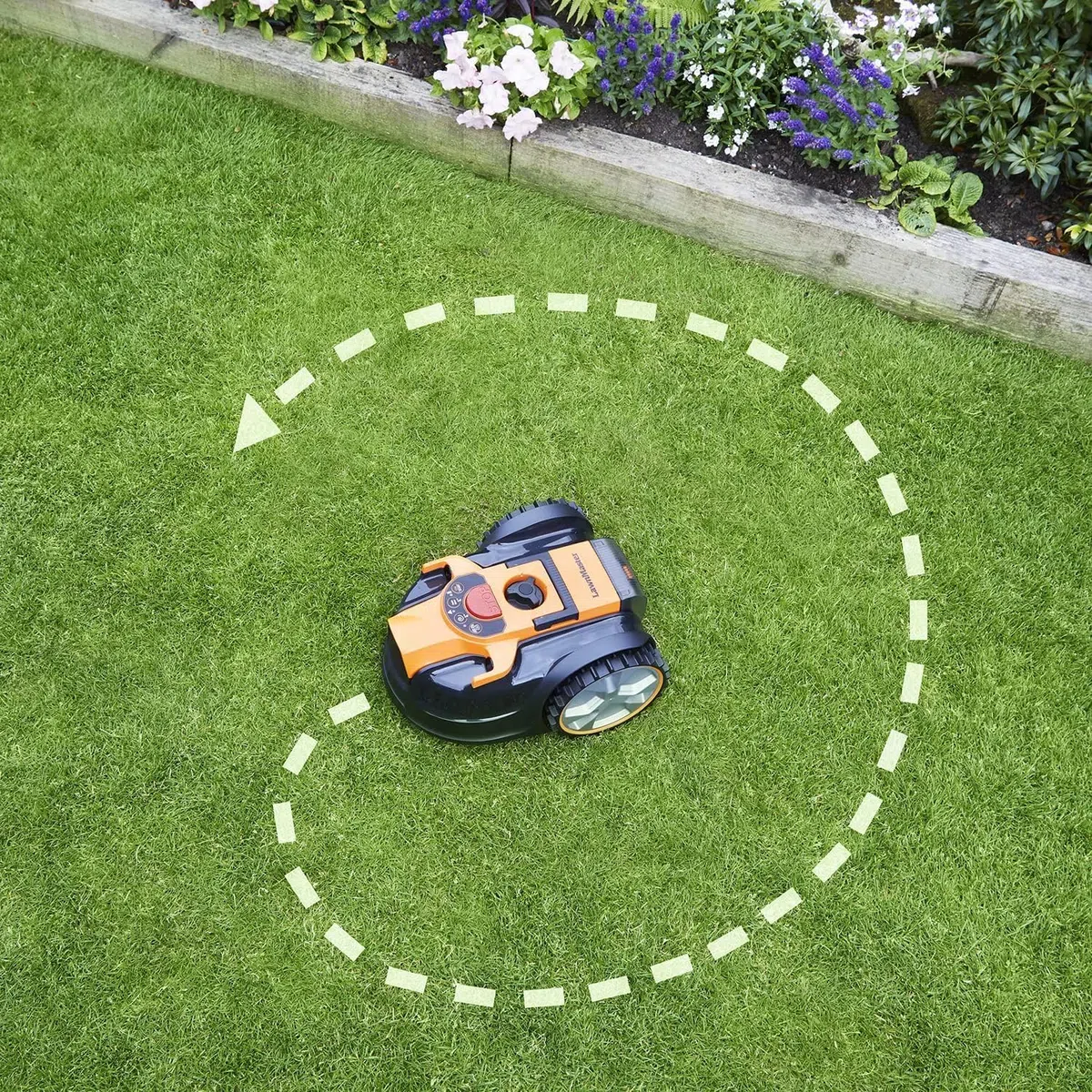 Lawnmaster OcuMow®16 Robots cortacéspedes eléctrico para Jardines de 150 m² Corte 20-60 mm,Pendiente de 35% con batería de Iones de Litio MX 24V 4.0Ah y Cargador rápido
