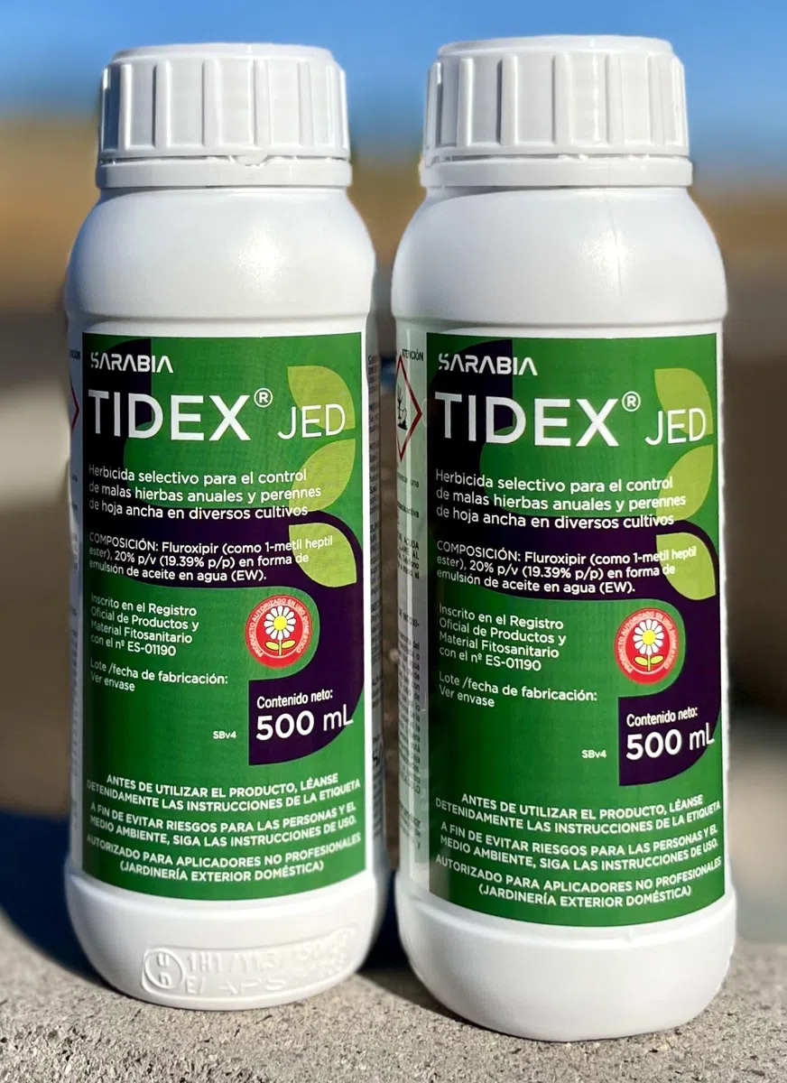 Herbicida cesped Tidex1000ml(2x500). Sarabia. Herbicida de hoja ancha y selectivo de cesped para 600 litros de tratamiento