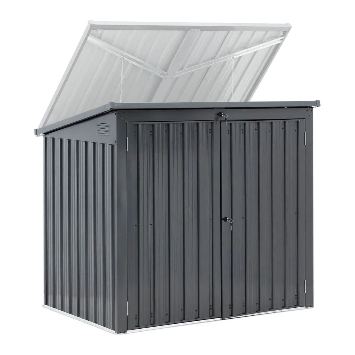 Uni-SHED-02 Contenedor de basura de metal, 2 toneladas (240 L), con cerradura de metal, 2 unidades