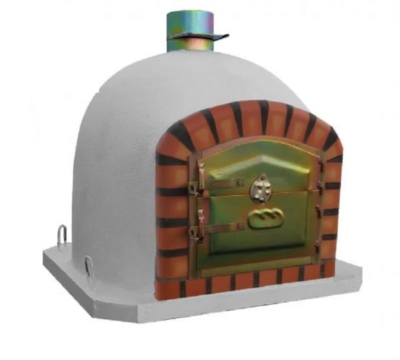 AzJardin- HORNO DE LEÑA MORUNO 80cm- Horno de exterior o interior ideal para asados y pizzas. Puerta hierro zincado. Termómetro instalado en puerta. Fabricado en ladrillo refractario y mortero.