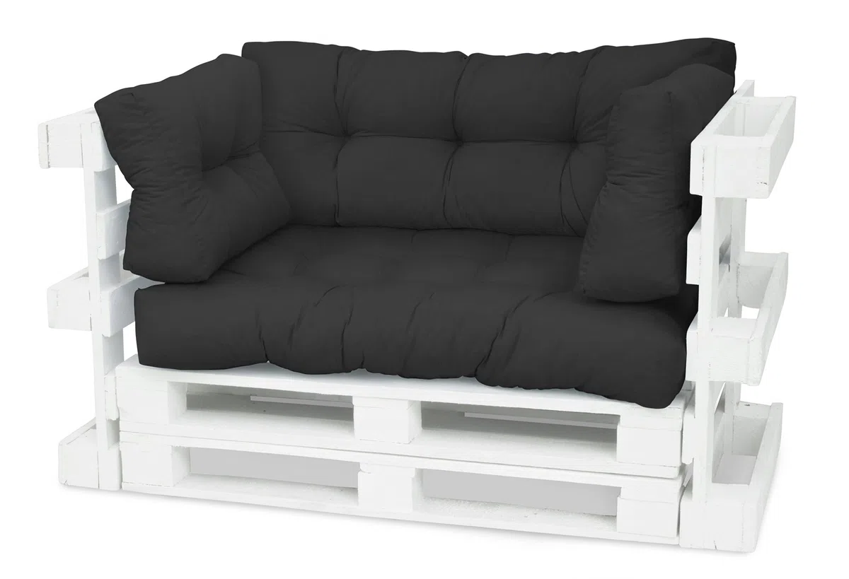 Spatium Cojines para palets, Cojines de palés, Cojines para Muebles de palés Euro (Asiento 120x80x15, Antracita)