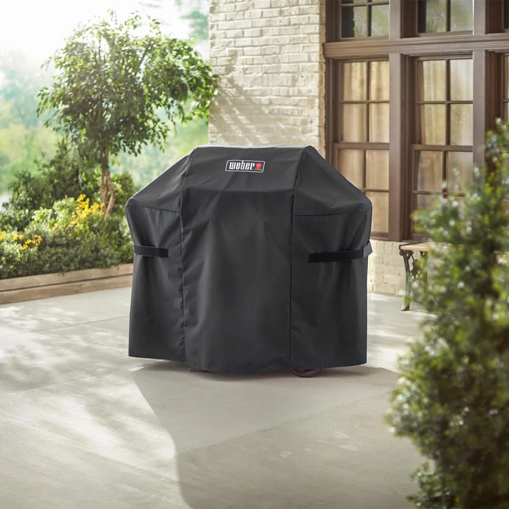 Weber Funda Premium para serie Spirit & Spirit II 200, transpirable, resistente a los rayos UV y al agua, protección contra condiciones climáticas, cierre de velcro para fijación - Negro (7182)