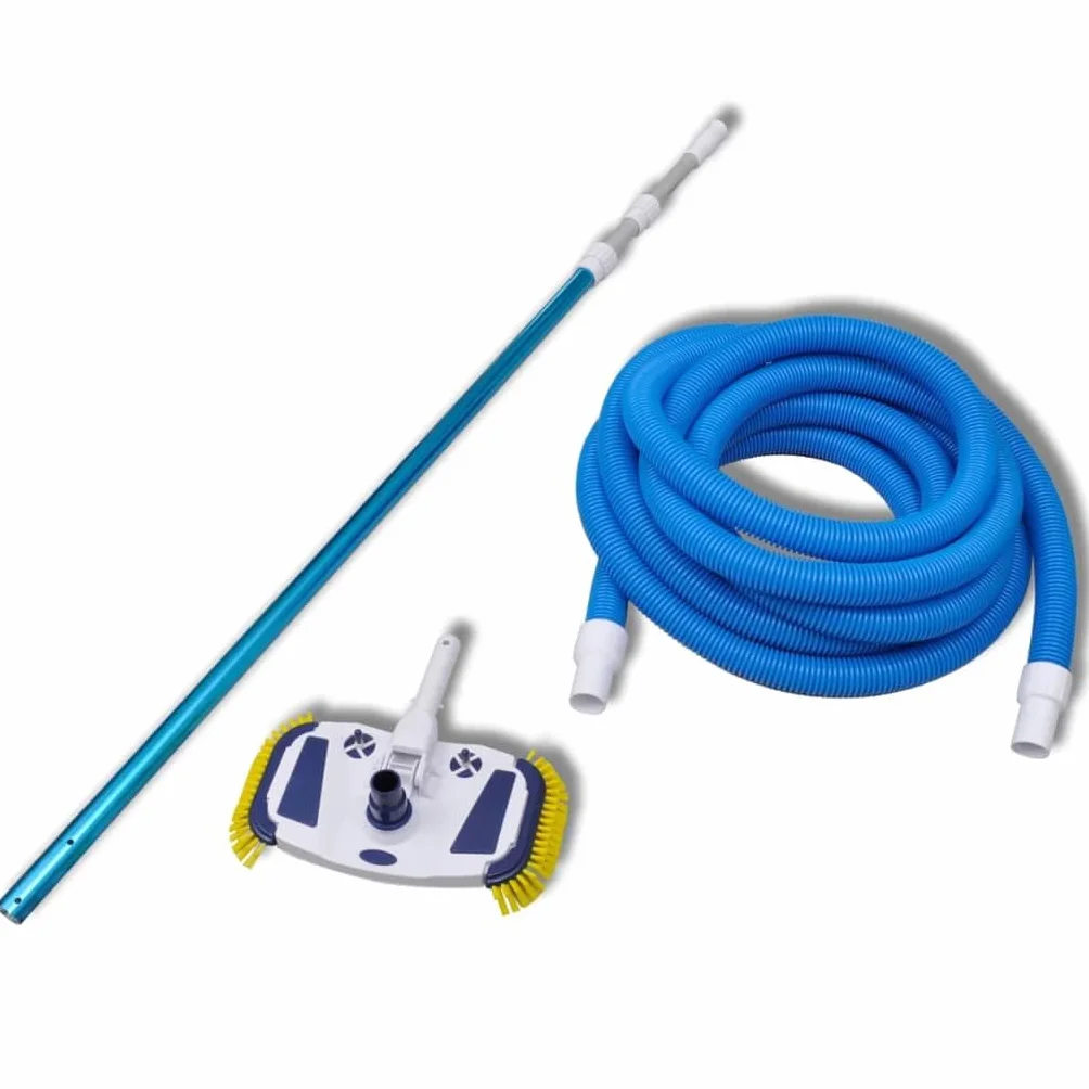 vidaXL Herramienta de Limpieza de Piscina Aspiradora con Mango Telescópico y Manguera