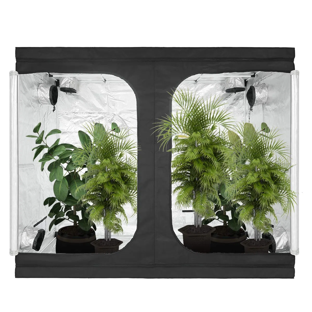 GA - Tienda de cultivo hidropónico reflectante de Mylar de 240 x 120 x 200 cm con bandeja impermeable para cultivo de plantas de interior, tienda de invernadero de 4 x 8 pulgadas, 240 x 120 x 200 cm