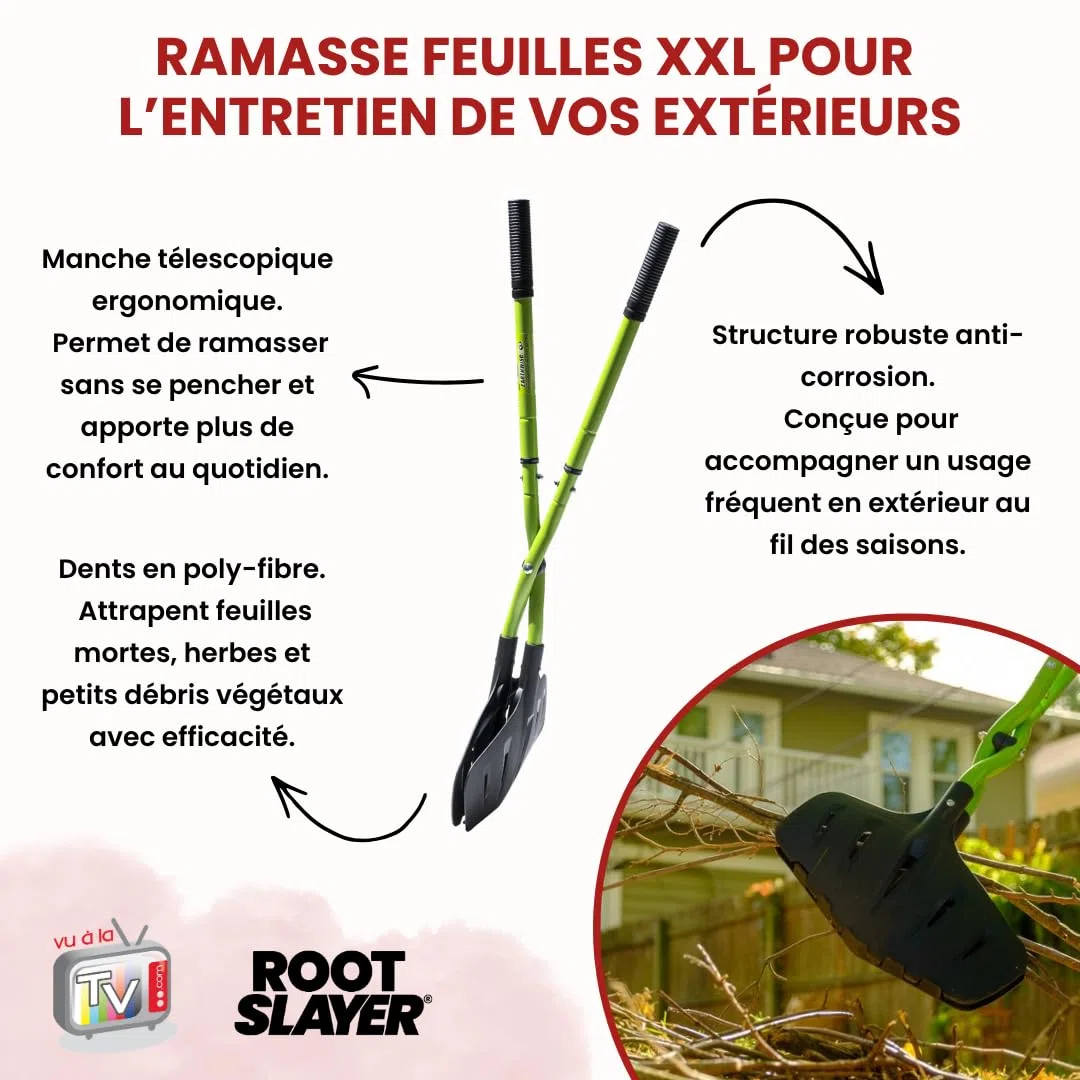 Venteo - Pinzas Multifunción para recolectar hojas XXL Rootslayer | Mango telescópico anticorrosión y mandíbulas de polifibra | Pinzas de recogida de hojas, frutas y residuos | Herramientas de