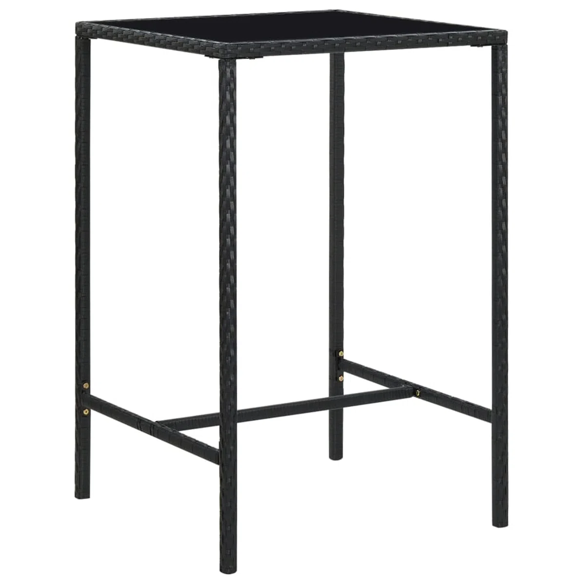 Rantry Mesa y taburetes Altos jardín y Cojines 5 pzas ratán PE negroJuegos de Muebles Altas, Mesa de Cafetería, Set de Balcón, Set de Bar Longitud Mesa 70 cm