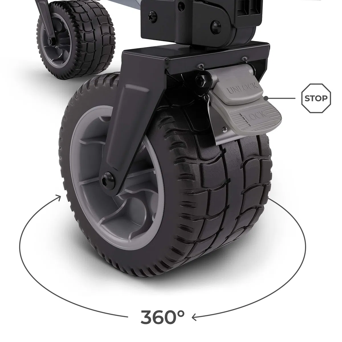 Kinderkraft ROLLSTER, Carro de Transporte Plegable, Capacidad de 130 litros, Capacidad de Carga de 100 kg, Peso Ligero de 10,3 kg, Gris