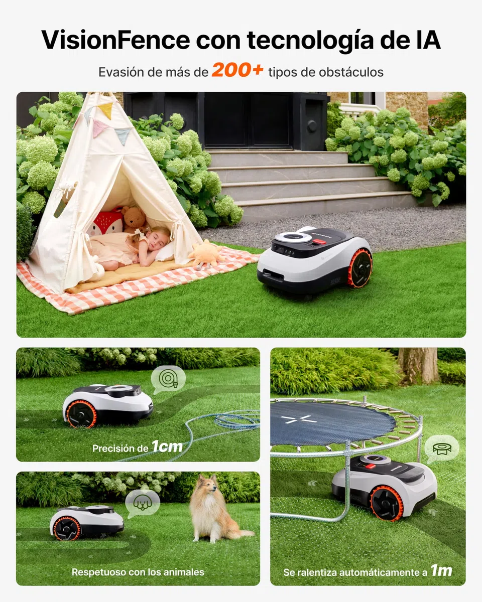 Segway Navimow i208 LiDAR Robot Cortacésped sin Cables para 800 m² con Garage M, LiDAR de Estado sólido + Vision, Cartografiado Automático, Pendientes del 45%, 4G Integrado (Envío por Separado)