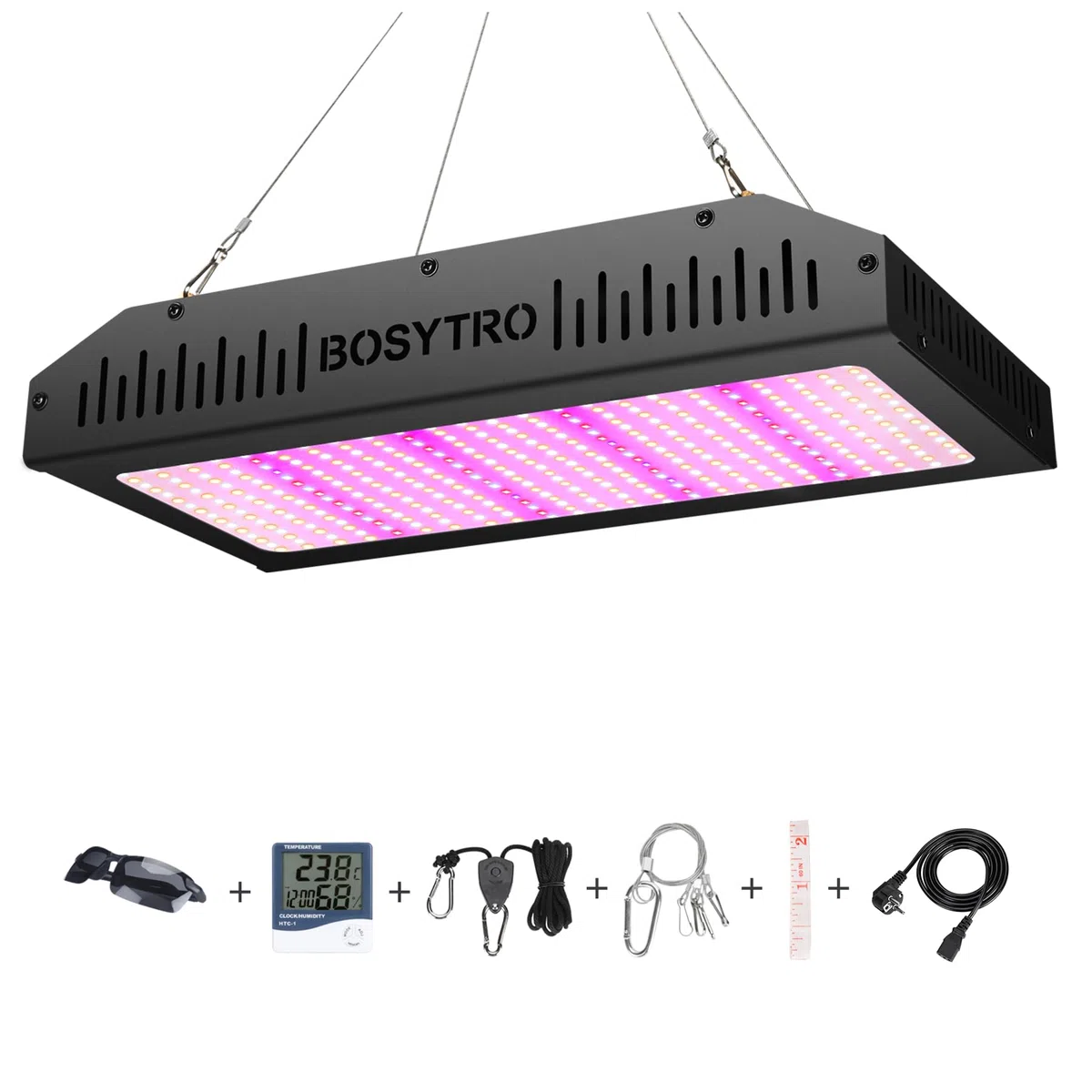 Grow Light, 2000W Lámpara Plantas de Espectro Completo, Focos Led Cultivo Interior, Lámpara de Cultivo de Doble Interruptor Veg & Bloom, Luz Crecimiento Plantas