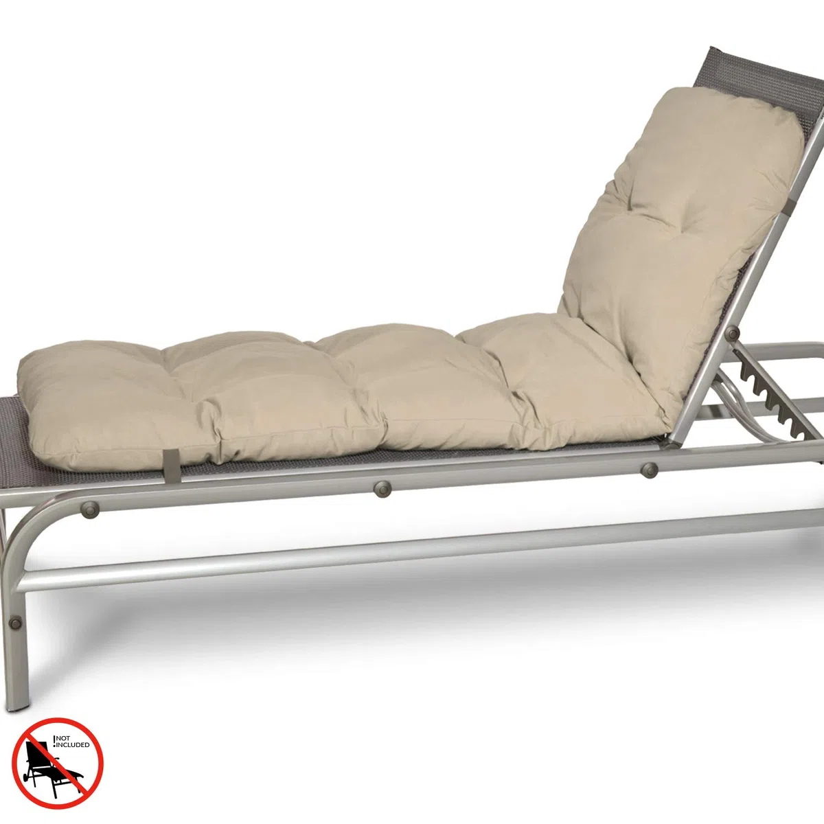 Beautissu 2X Colchoneta Tumbona Exterior 190x60x8 cm Flair RL – Resistente a los Rayos UV – Acolchado Cojin Tumbona Exterior Jardín y Playa con Copos Espuma – Natural