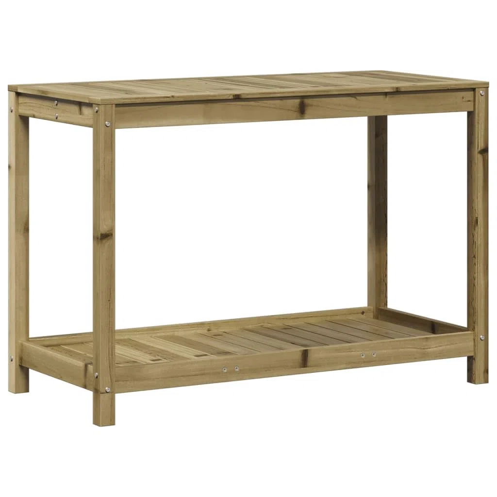 vidaXL Mesa plantación con Estante Madera Pino impregnada 108x50x75 cm