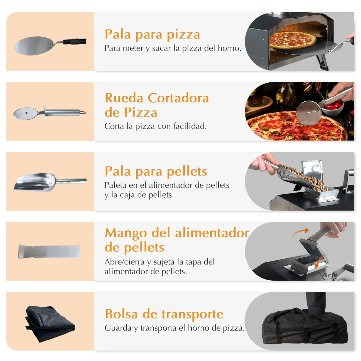 Horno de Pizza 12 Pulgadas: KitchenBoss Horno Leña de Pizza para Exteriores Temperatura Máxima 500 ℃ Horno Leña de Pizza Portátil al Aire Libre Combustible Madera Carbón para Camping Jardín Parque