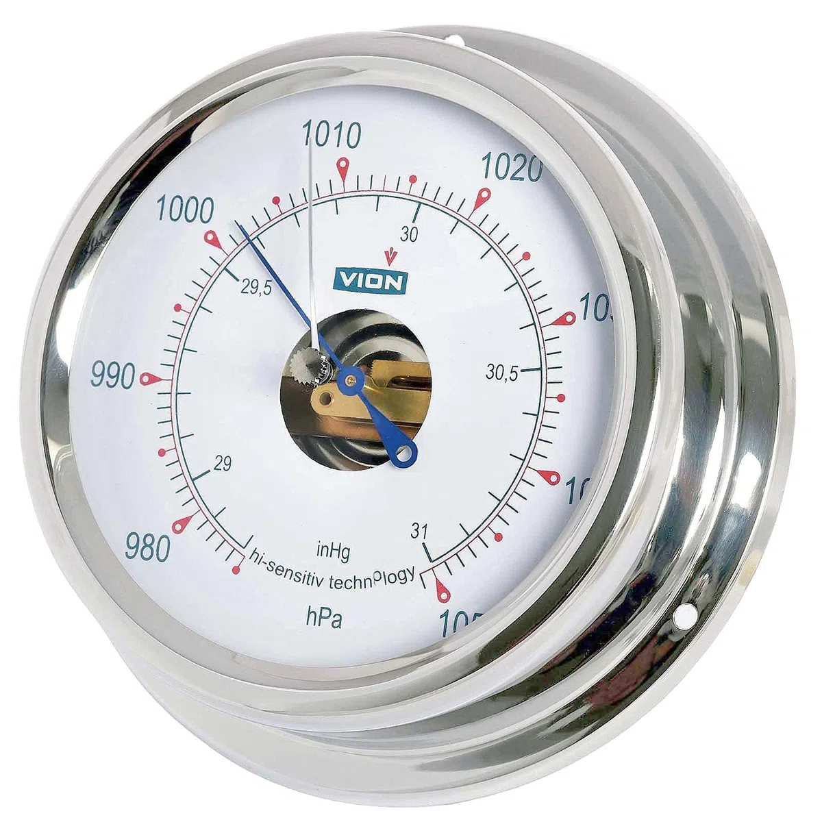 Delite A130b Vion Barómetro Acero Inoxidable Ancho x Alto: 150 mm x 42 mm