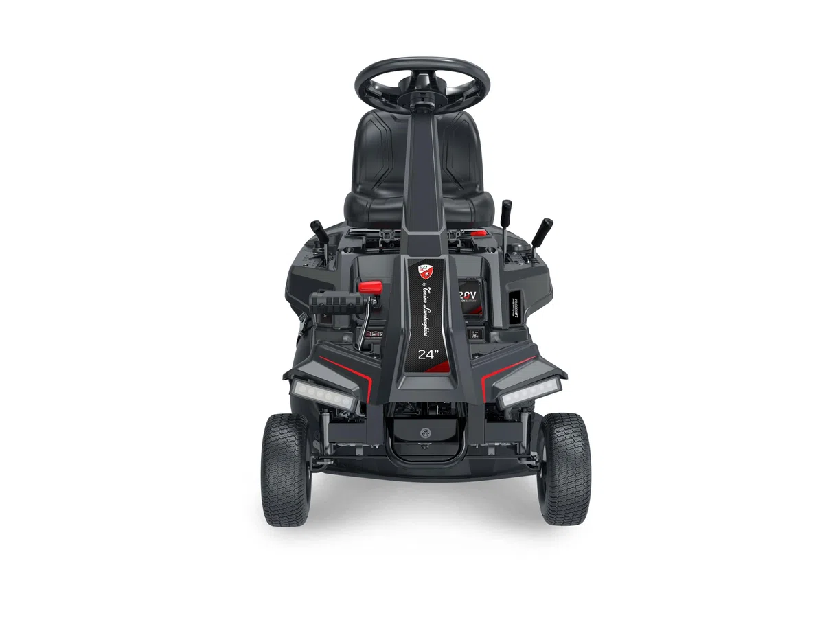 by Tonino Lamborghini GM - Tractor Cortacésped Minirider de Gasolina 224cc, 6hp, Ancho de Corte 61cm (24"), Arranque Eléctrico, 5 Alturas y Saco Recogedor 150L, 4 Velocidades y Marcha Atras