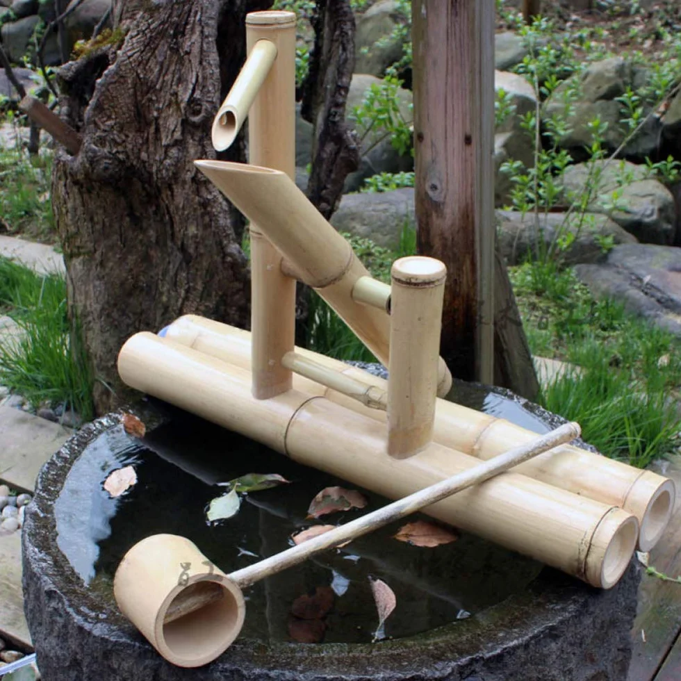Fuente De Agua del Jardín del Zen Fuente De Agua De Bambú Bomba Oscilante Paisaje del Agua Decoración Japonesa del Jardín