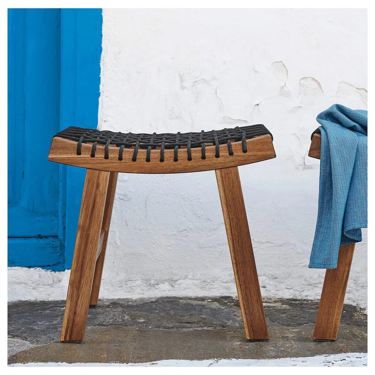 Ikea Stackholmen - Taburete para exteriores, color marrón claro, 48 x 35 x 43 cm