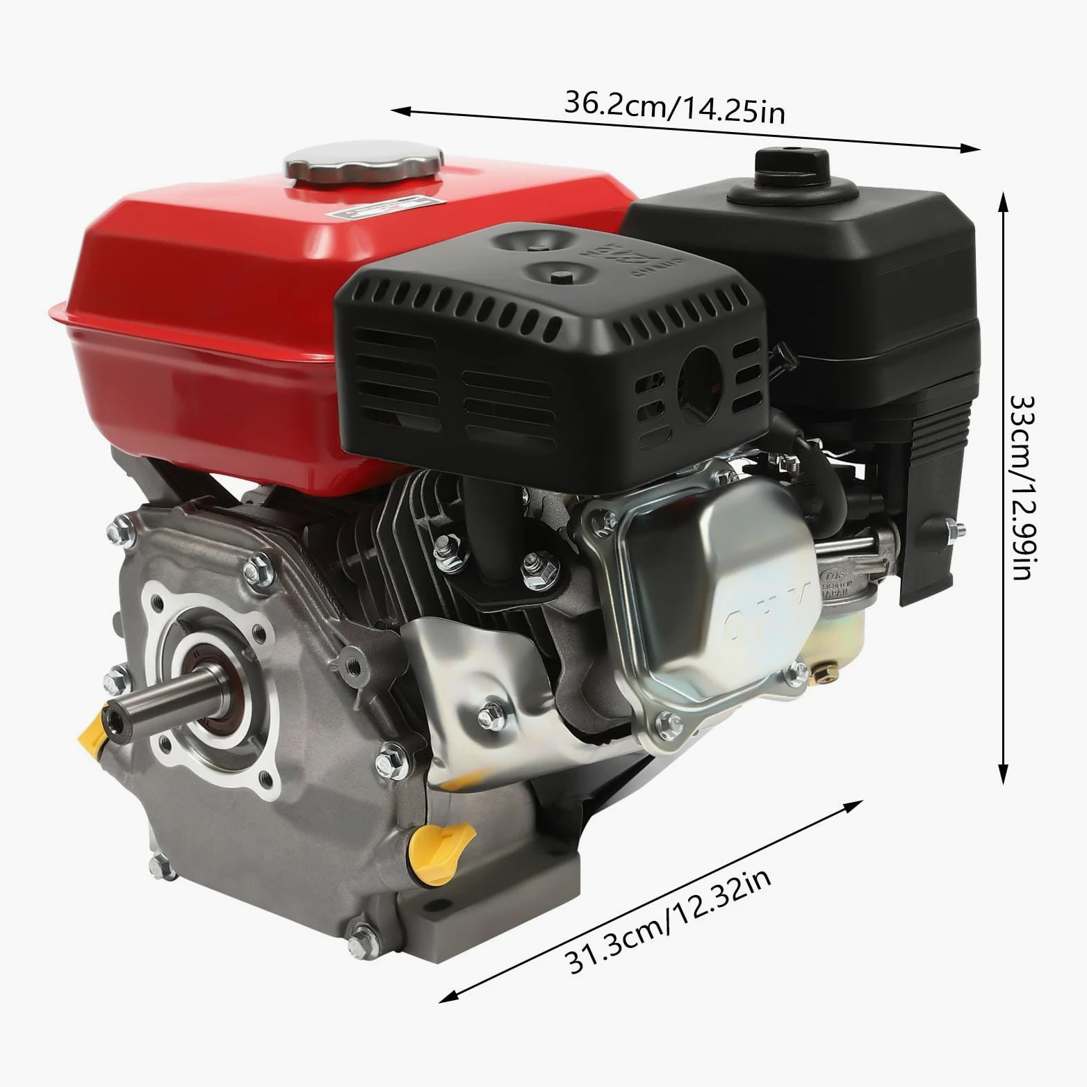 Motor de gasolina 7.5 CV, motor industrial, tapa de depósito de 5.1 KW, con rosca de refrigeración de aire, 20 mm de diámetro con alarma de aceite, retroceso, motor de gasolina