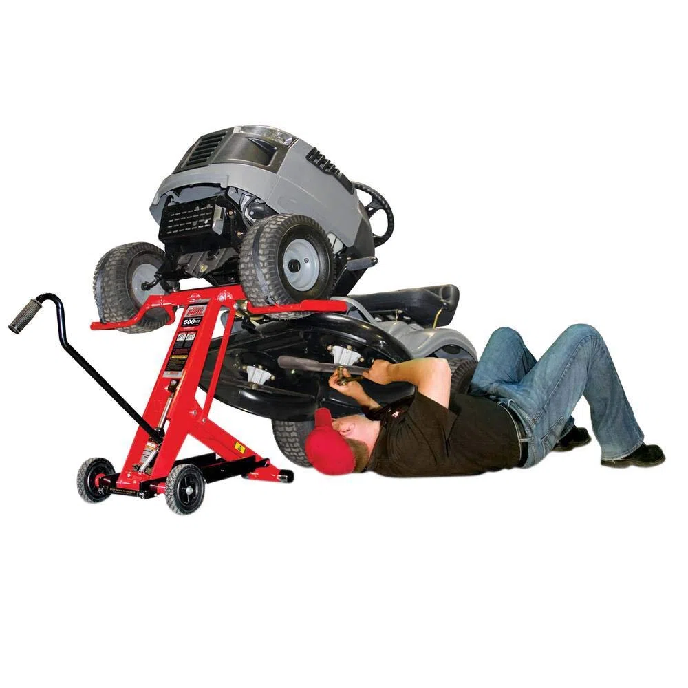 MoJack HDL 500 NO 45501-OP - Gato Elevador de Cilindro hidráulico para Mantenimiento y reparación de cortacésped de Radio de Giro Cero, Capacidad de elevación de 500 Libras con Barra de Bloqueo para