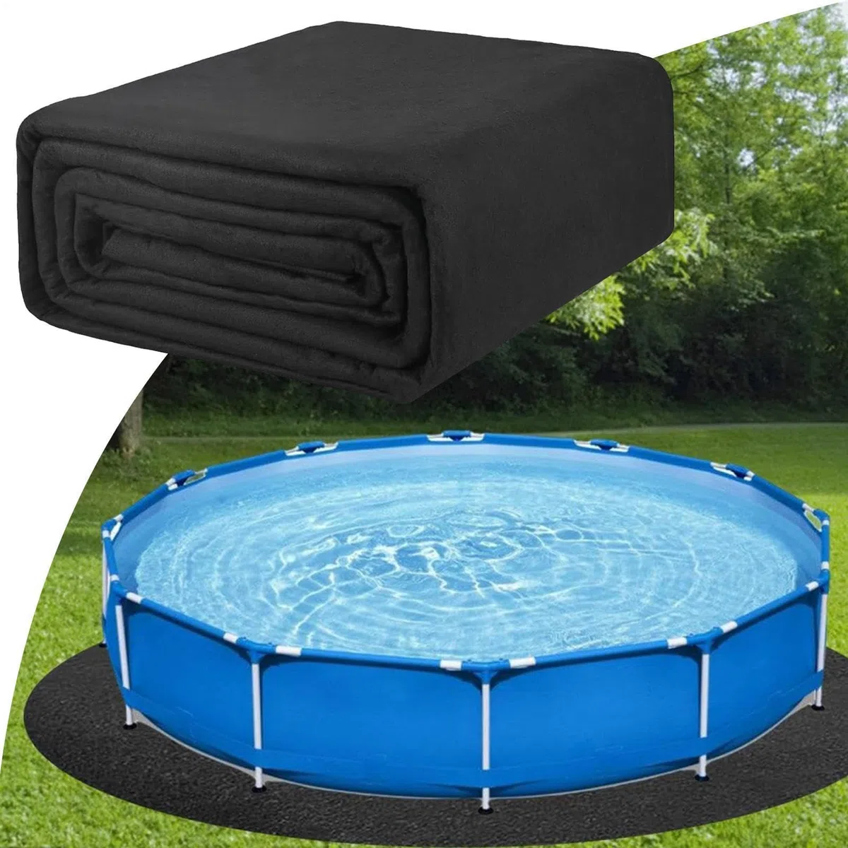 370cm Revestimiento De Piscina, Liner para Piscinas Redondas, Revestimiento para Piscinas, Tapiz Suelo Piscina para Exterior Jardín Patio Trasero Terraza Resort Villa Enterrada