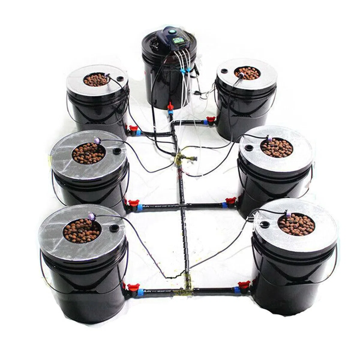 DWC Hydrokultur Grow System Kit 20L x 7 Bucket Indoor Hydroponic Cultivation System