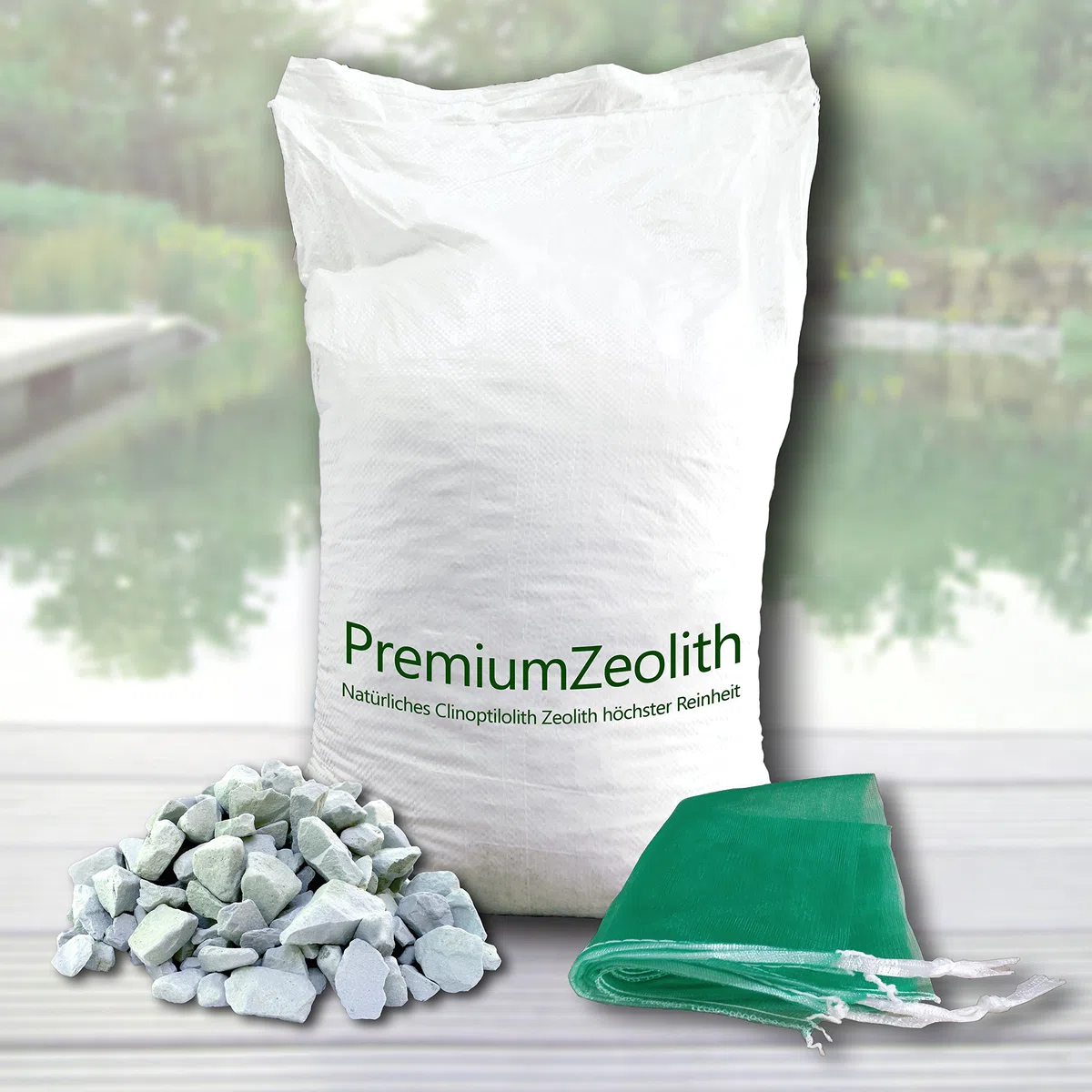 25 kg zeolitos 8 – 16 mm + 2 Bolsas de Filtro Filtro Material Filtro para Estanque Acuario Estanque Filtro Medium Filtro fosfatos Binder zeoliet celolit zelolit Zeolite baumgrün