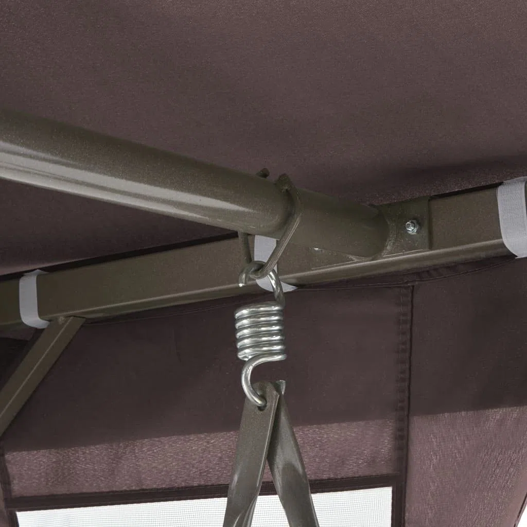 KOIECETA Pabellón balancín convertible para jardín, con función de cama, columpio para jardín, color marrón café