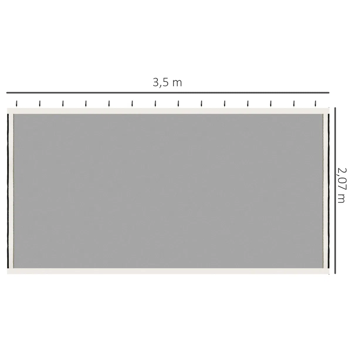 Outsunny Mosquiteras para cenador barnum 3 x 4 m - Set de 4 mosquiteras con Cremallera + Ganchos de fijación - poliéster Nylon