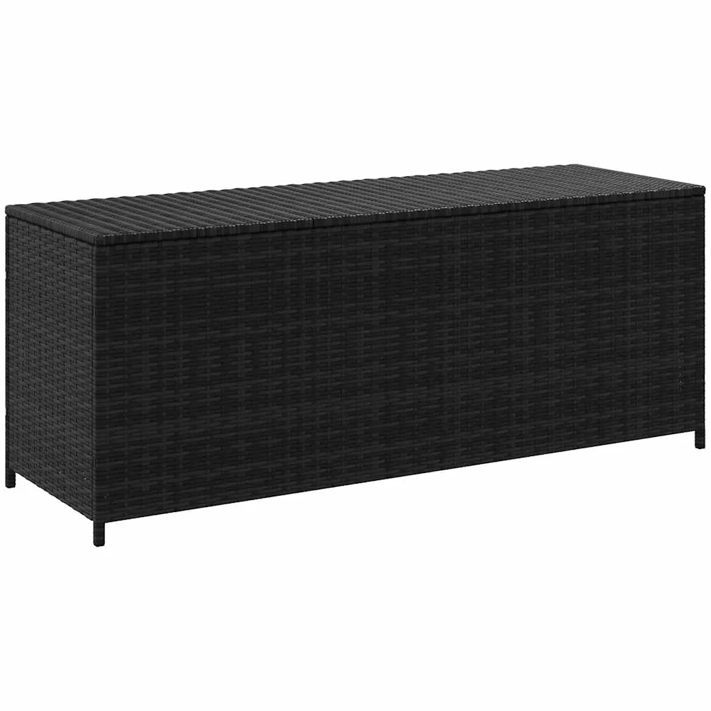 vidaXL Caja de Almacenamiento de Exterior Poliratán Negro Caja Baul Almacenaje