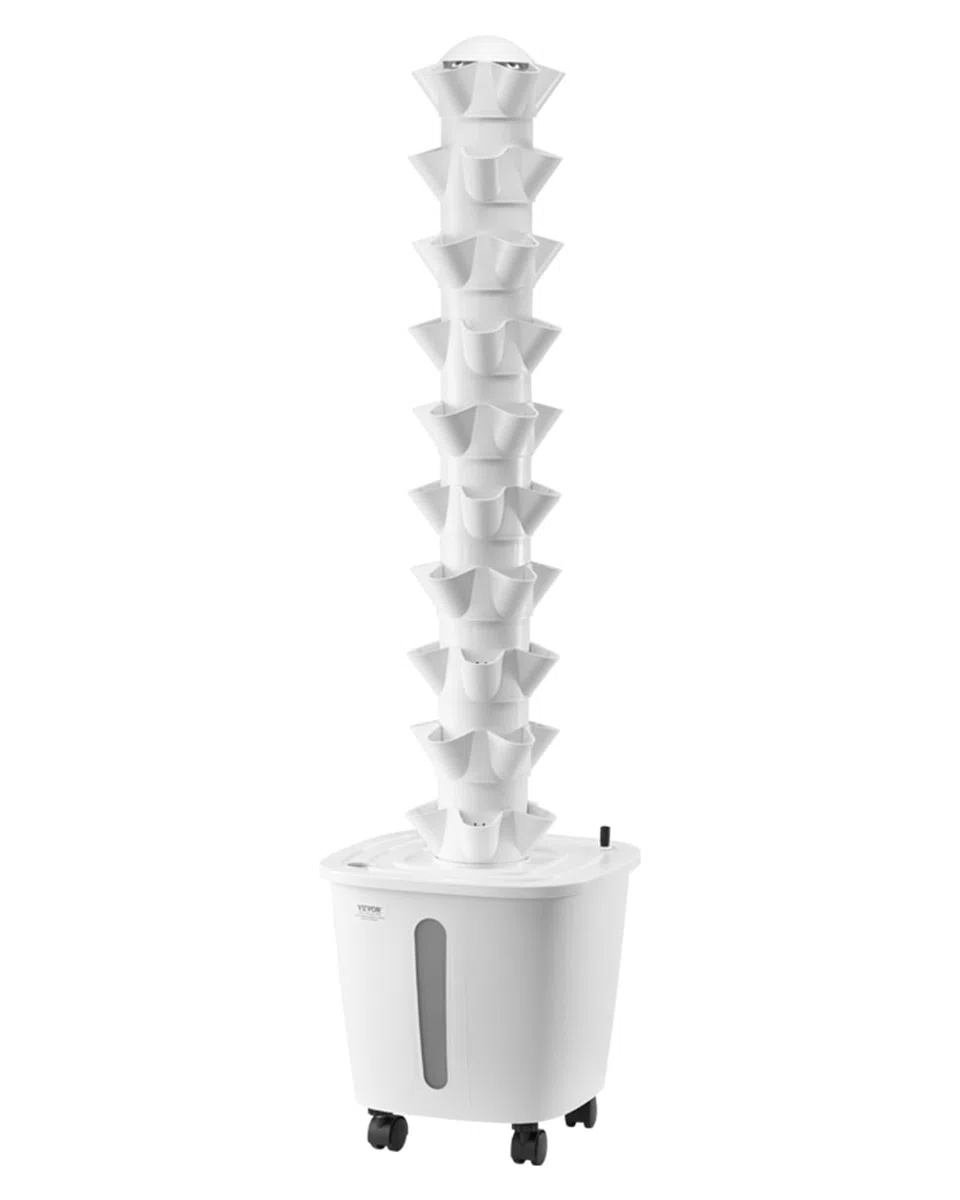 VEVOR Sistema de Cultivo Hidropónico, Torre Hidropónica Vertical de 10 Niveles con 50 Cápsulas, Bomba de Agua y Ruedas, Kit de Germinación de Plantas de Interior para Hierbas, Frutas y Verduras