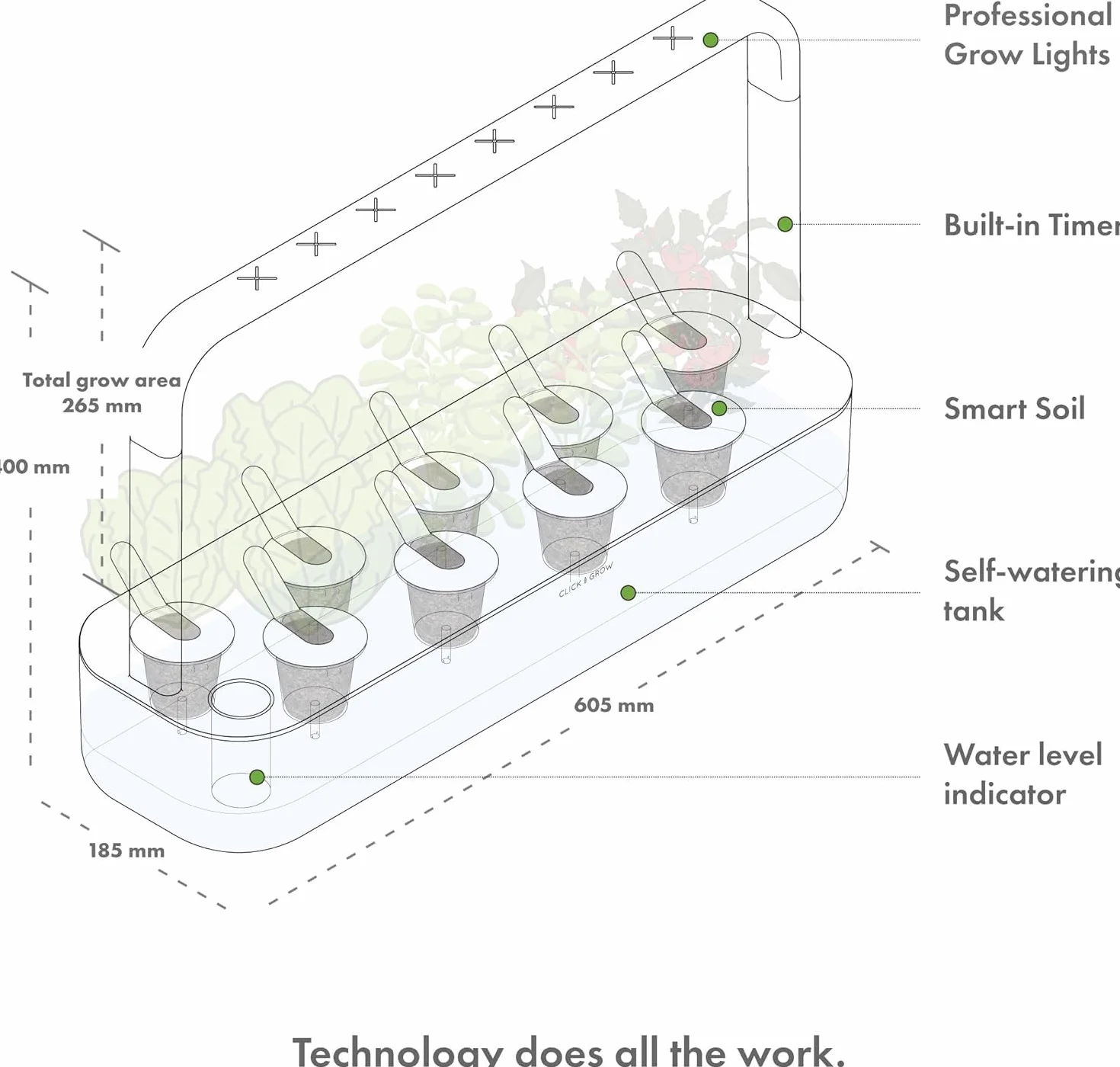 Click & Grow Smart Garden, Huerto Inteligente de Interior con 9 Cápsulas de Cultivo, Iluminación y Riego Automáticos, más Fácil que el Cultivo Hidropónico