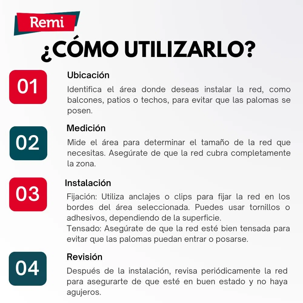 Remi Hogar Red Anti Palomas 10 Metros x 10 Metros Color Piedra-Marrón | Cobertura Total 100 Metros Cuadrados | Adaptable a Otros tamaños | Polietileno Resistente al Clima