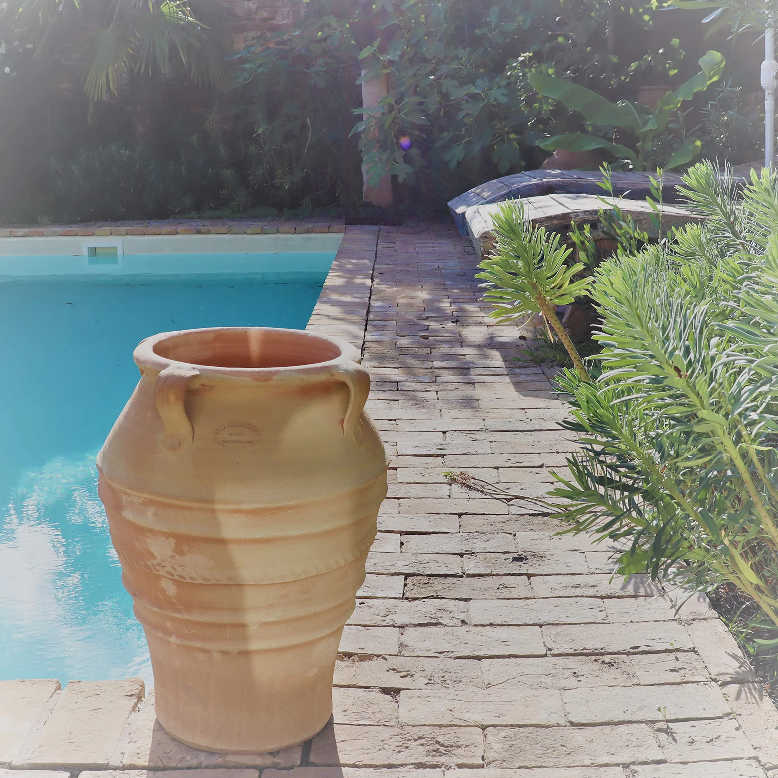 Palatina Werkstatt Exclusiva ánfora de terracota Datura 50 cm – 100% hecha a mano única – belleza inconfundible para tu jardín e interior