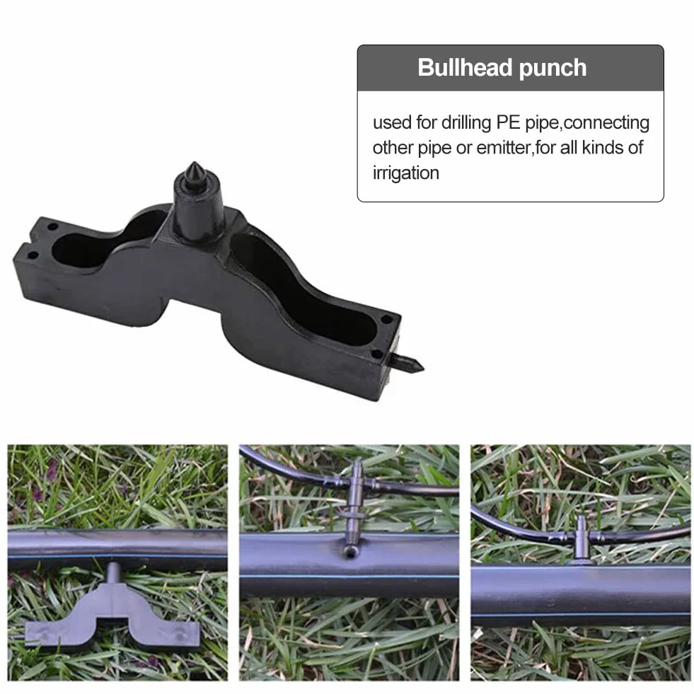 Rakiuty Sacabocados Riego por Goteo, Herramienta Perforadora de Manguera 3-4 mm, Mini Perforadoras Tuberías Agua, Tubos Cabeza Toro, para mangueras de riego de Jardines, 2 Piezas