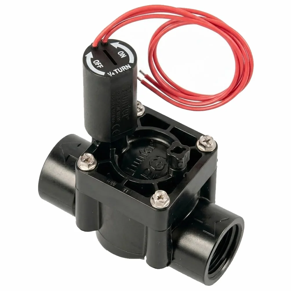 Suinga Electrovalvula de Riego 1'' PGV100 Hunter 24V | Electrovalvula Riego con Solenoide de 24 Voltios | Valvula Hembra de Riego para Programador Electrico | Sistemas de Riego Confiable