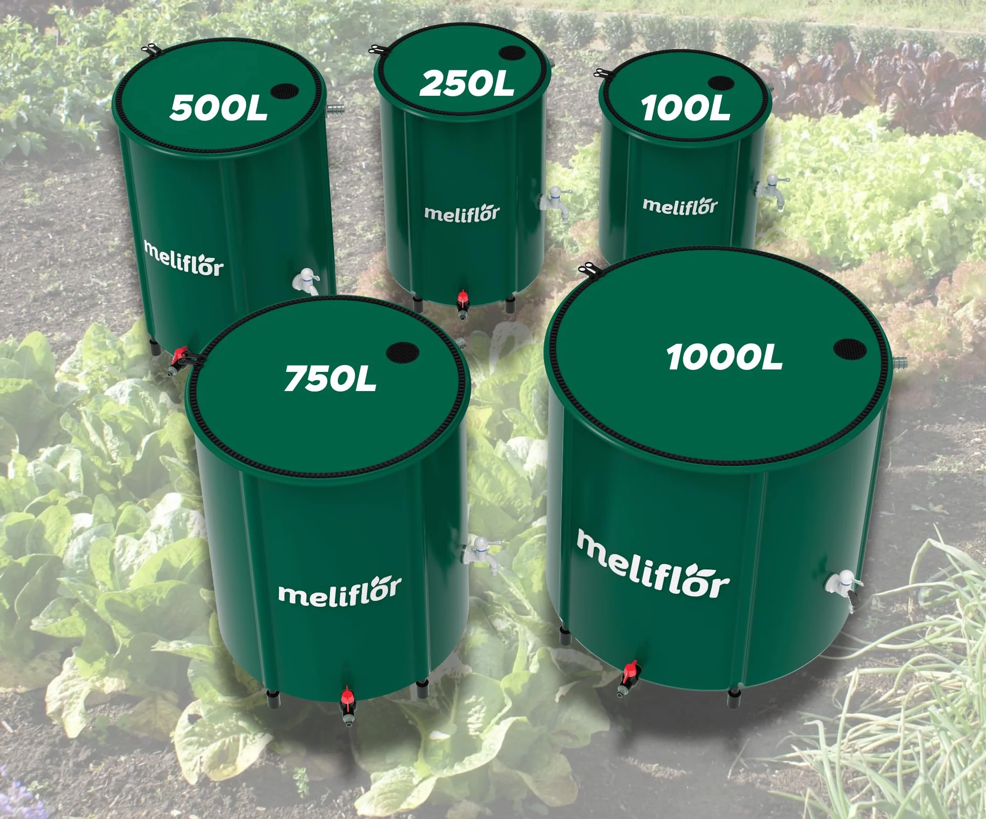 Depósito Flexible Meliflor. Contenedor Resistencia, para Almacenamiento o Recogida de Agua. (500L)