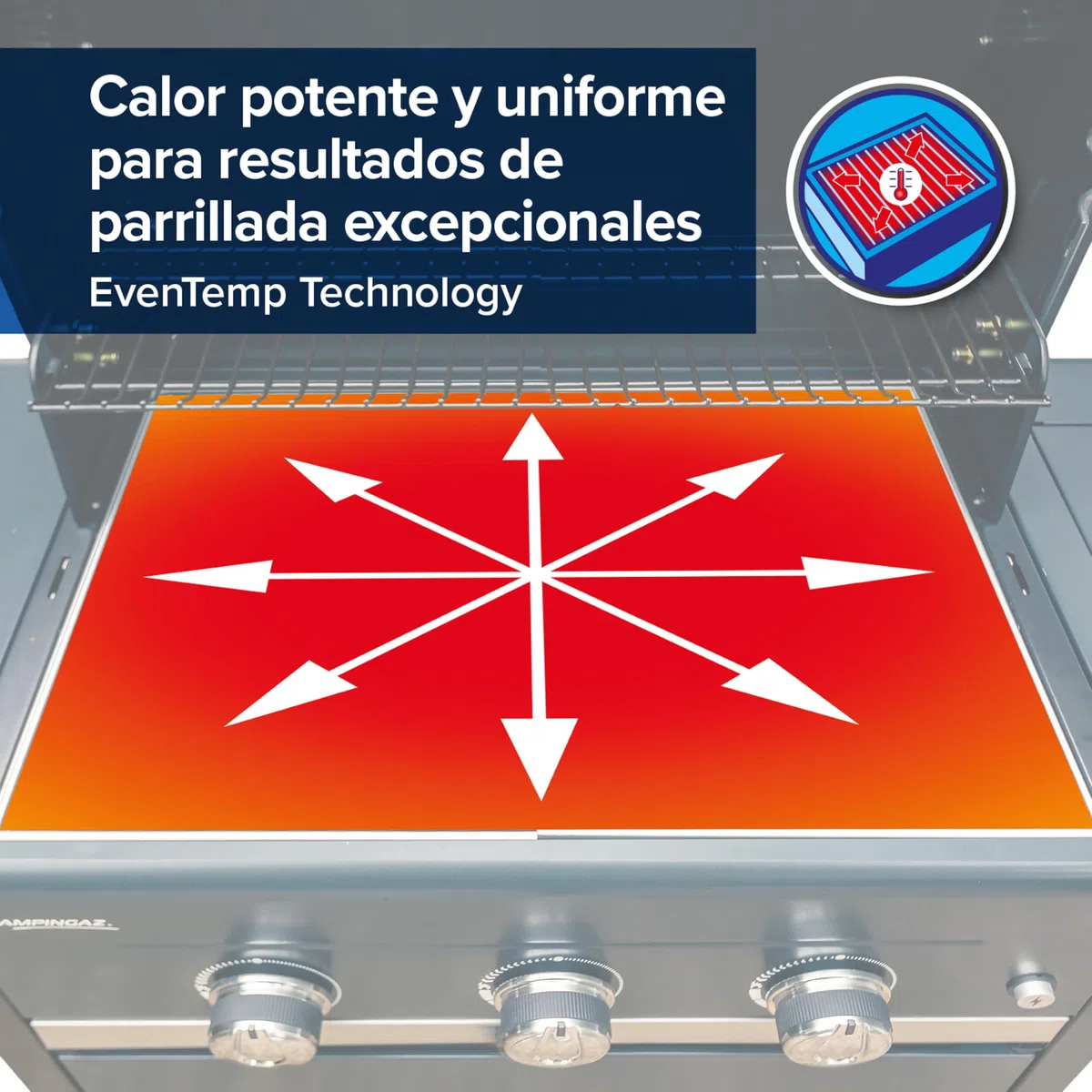 Campingaz 4 Series Classic LS Plus Barbacoa a gas, 4 quemadores de acero Inoxidable, 12.8kW, Sistema de limpieza InstaClean, 4 Ruedas, Color Negro, Gris, 160 x 59.8 x 115.6 cm