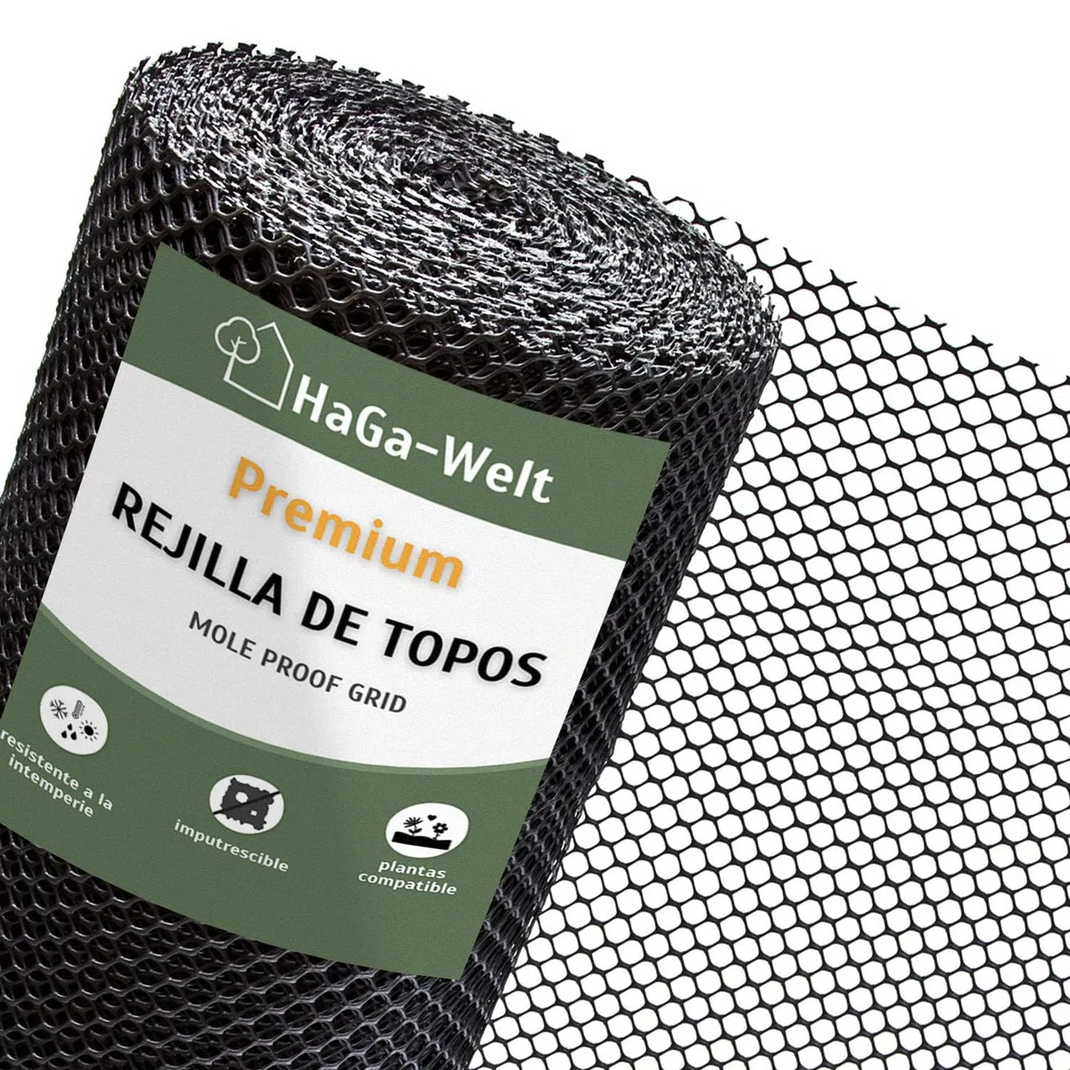 HaGa Rejilla para topos de 1,2 m x 25 m de plástico para ahuyentar topos en el jardín, respetuoso con los animales, ahuyentador de topos