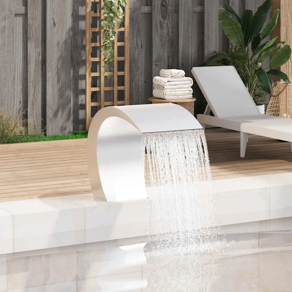 Fuente Cascada para Piscina Acero Inoxidable 45x30x60cm Fuente Estanque