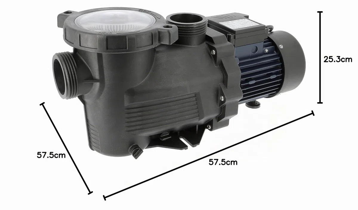 Spid'O SPR 1100 2963 - Bomba de filtración para piscina (22 M3/h, 1,5 CV, filtro grande, color negro