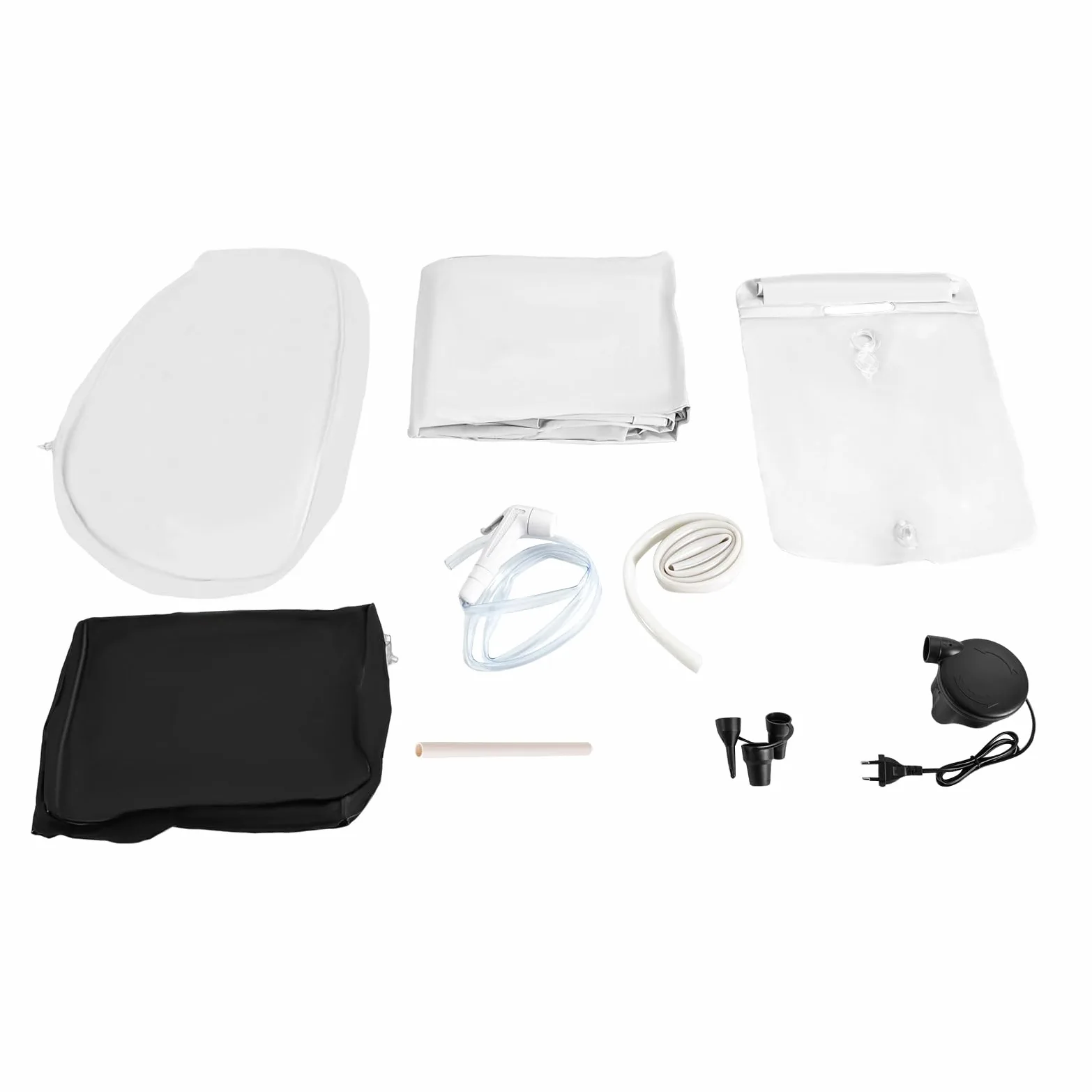Bañera Inflable Portátil para Adultos - PVC Ducha 130W Blanco - Aire Piscina Hogar Spa